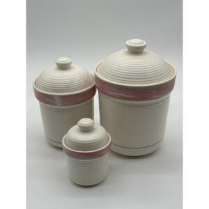 Treasure Craft MIRAGE 3 pc‎ set Jars And Lids Vintage